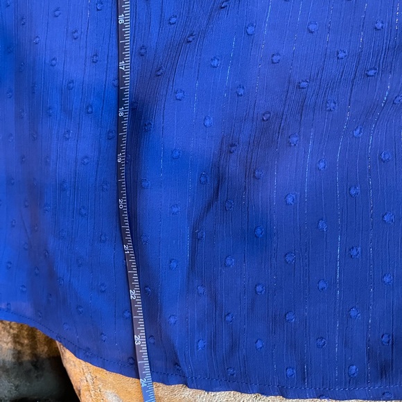 J.Crew Factory SZ L Navy Sparky V Neck Blouse! - Picture 7 of 9